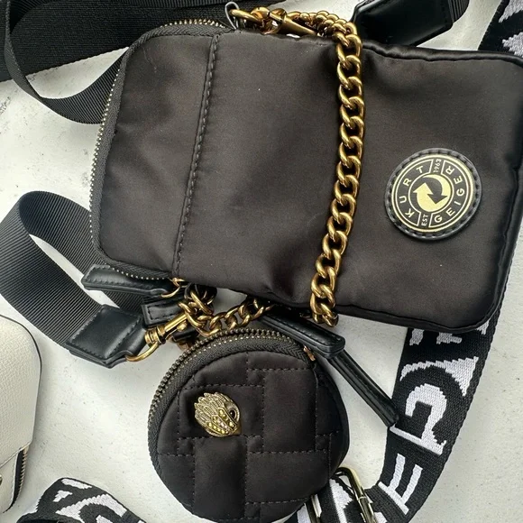 Kurt Geiger Black Quilted Crossbody Bag with Gold Accents - Picture 3 of 3